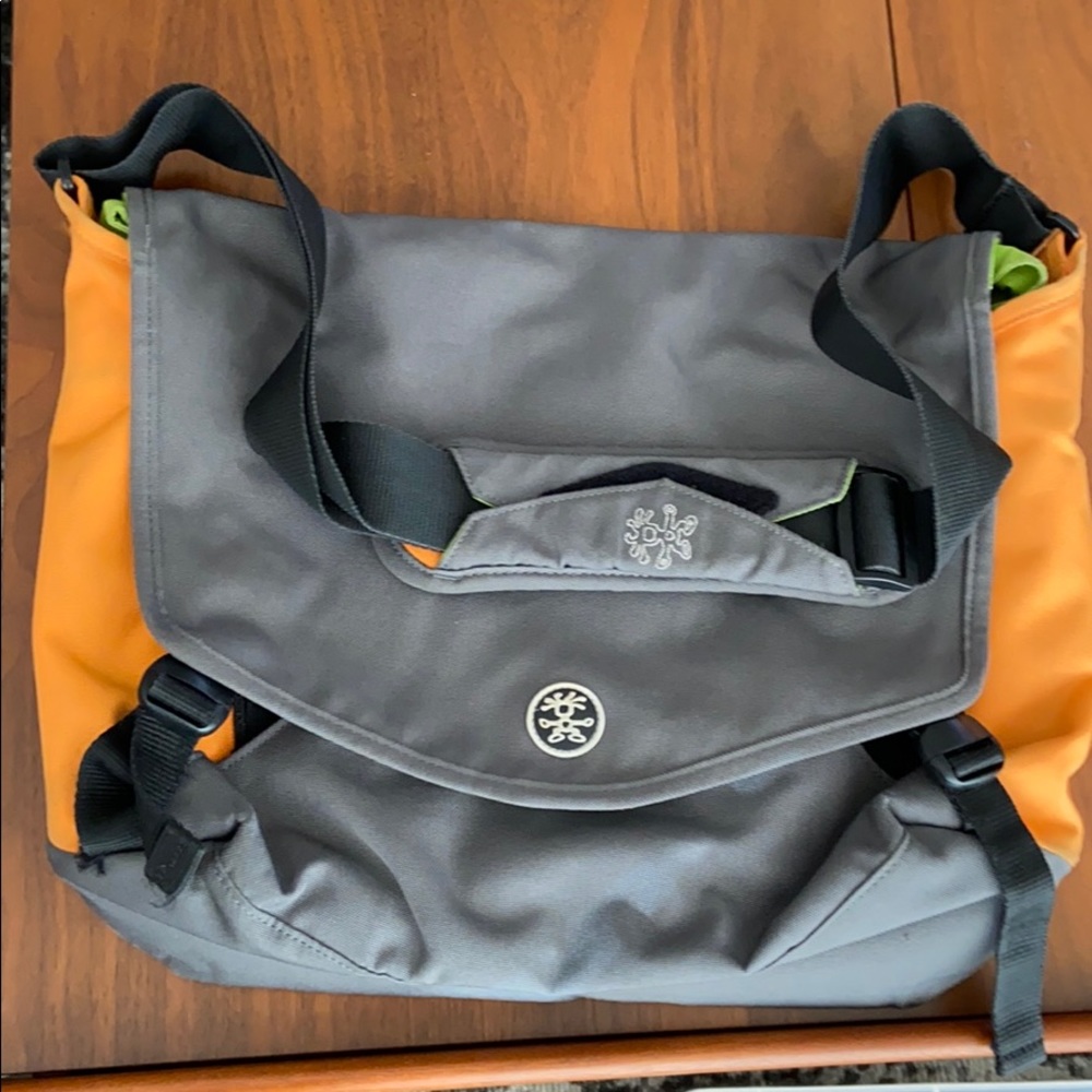 Crumpled messenger laptop bag